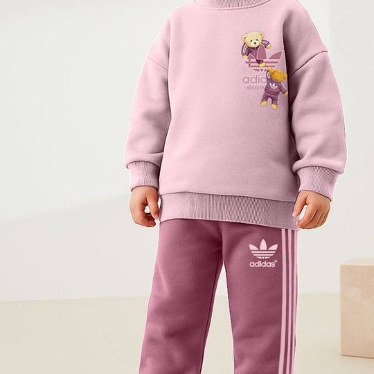 ADS Bear Baskılı İkili Takım Pembe