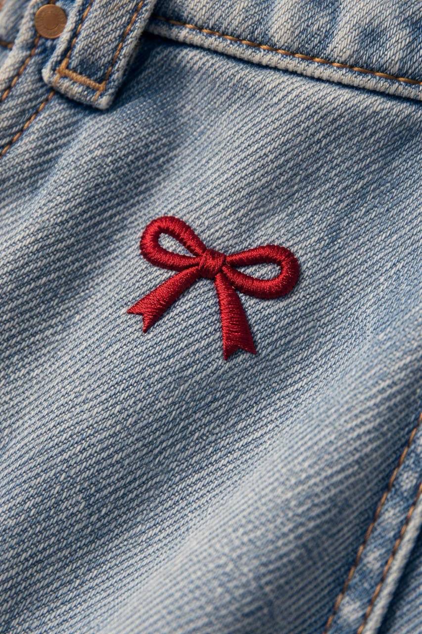 Fiyonk Nakışlı İspanyol Paça Jean