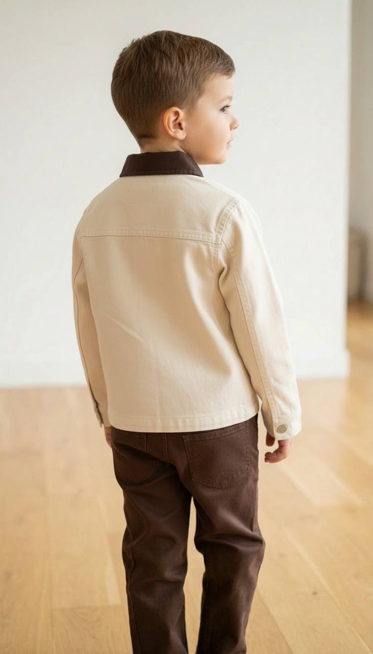 Kontrast Yakalı Kanvas Takım