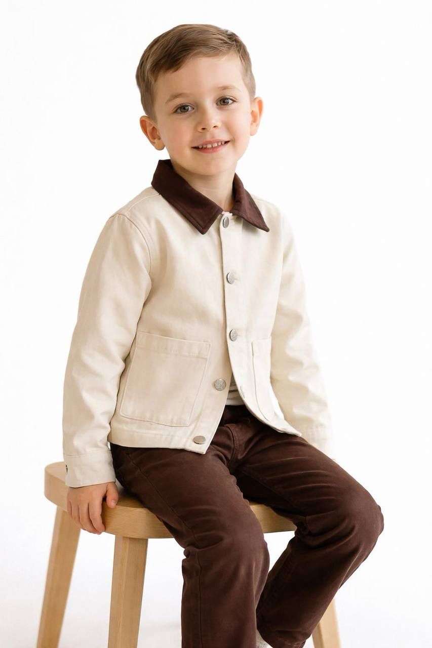 Kontrast Yakalı Kanvas Takım