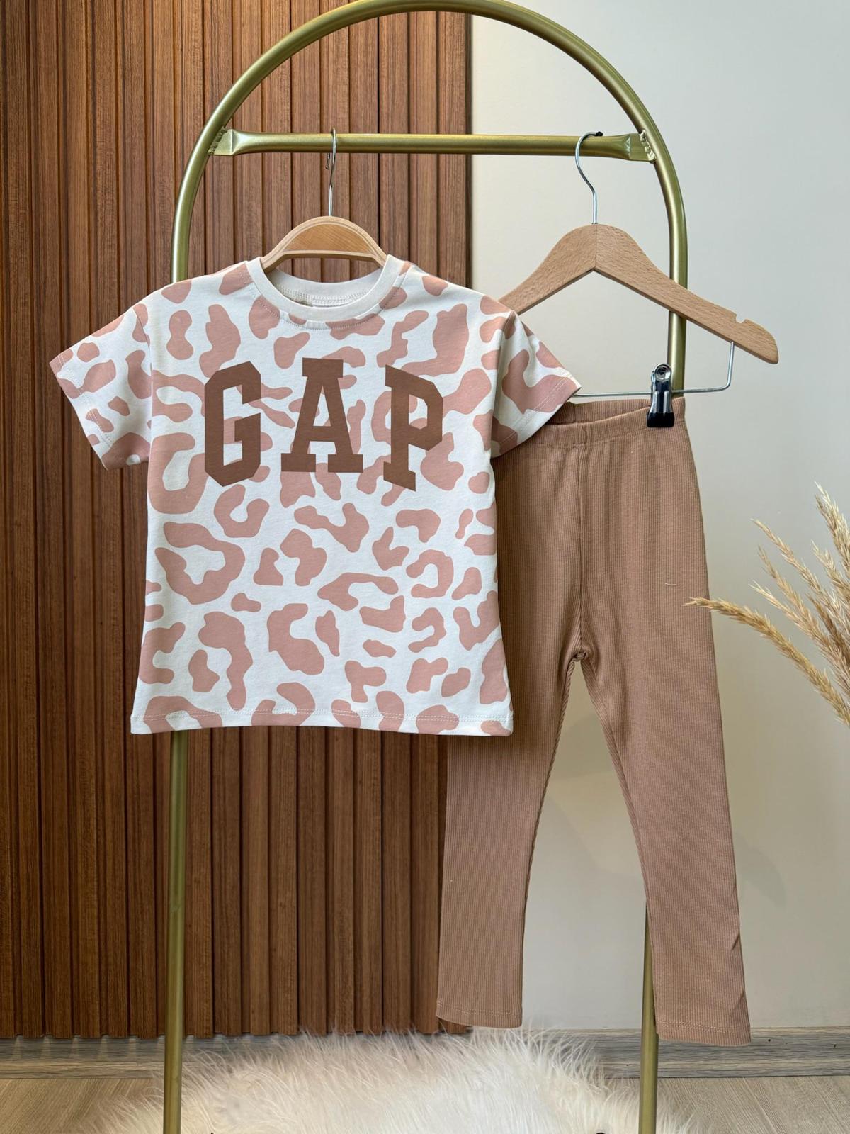 GAP Bej Leopar Desenli Çocuk Takım