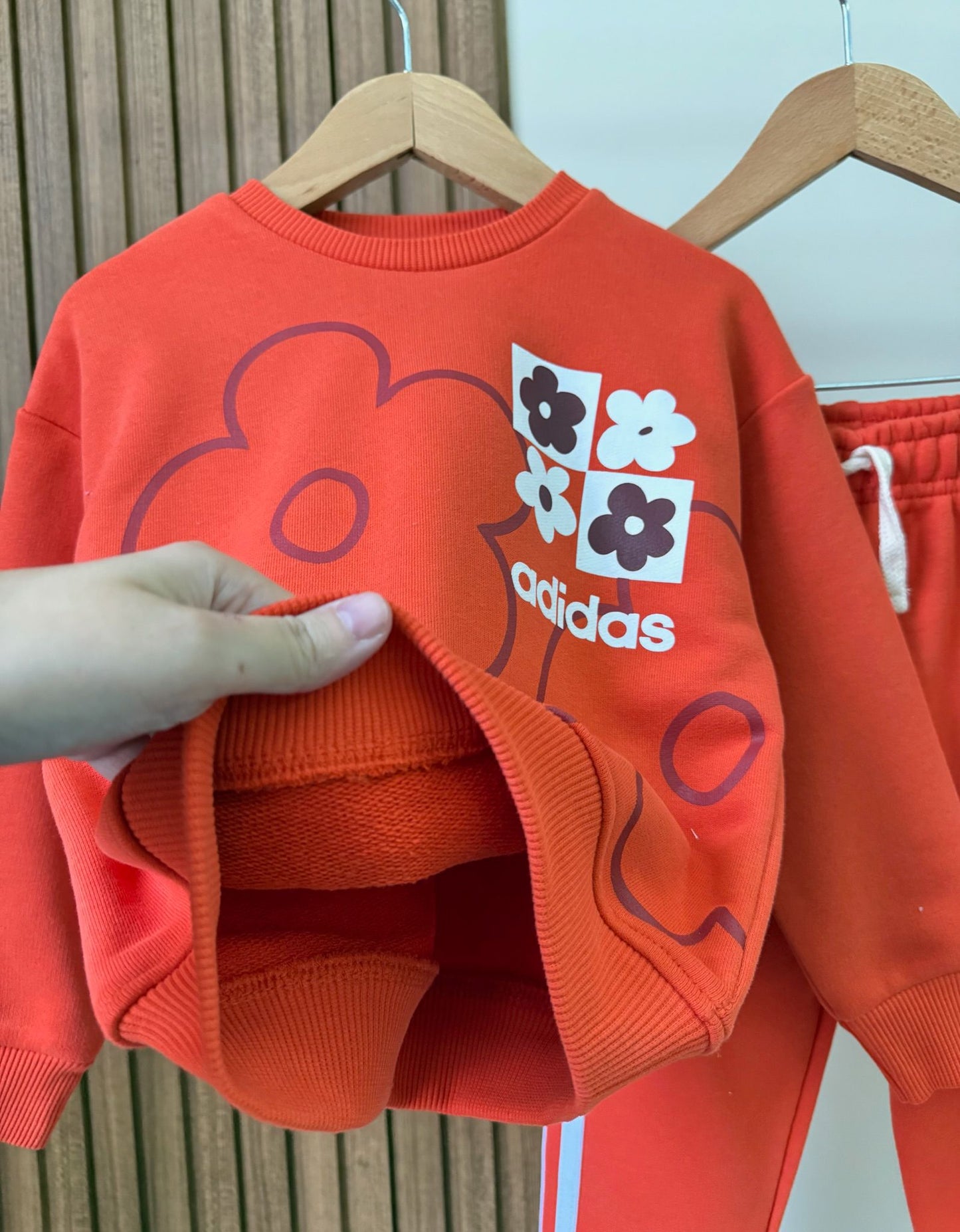 ADS Çiçek Baskılı İkili Takım-Kırmızı