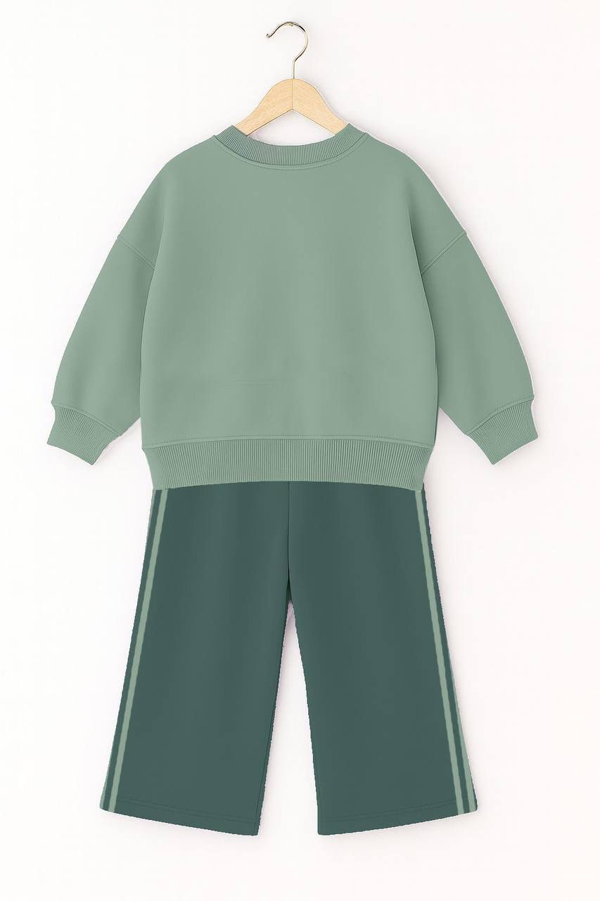 ADS Bear Baskılı İkili Takım-Yeşil