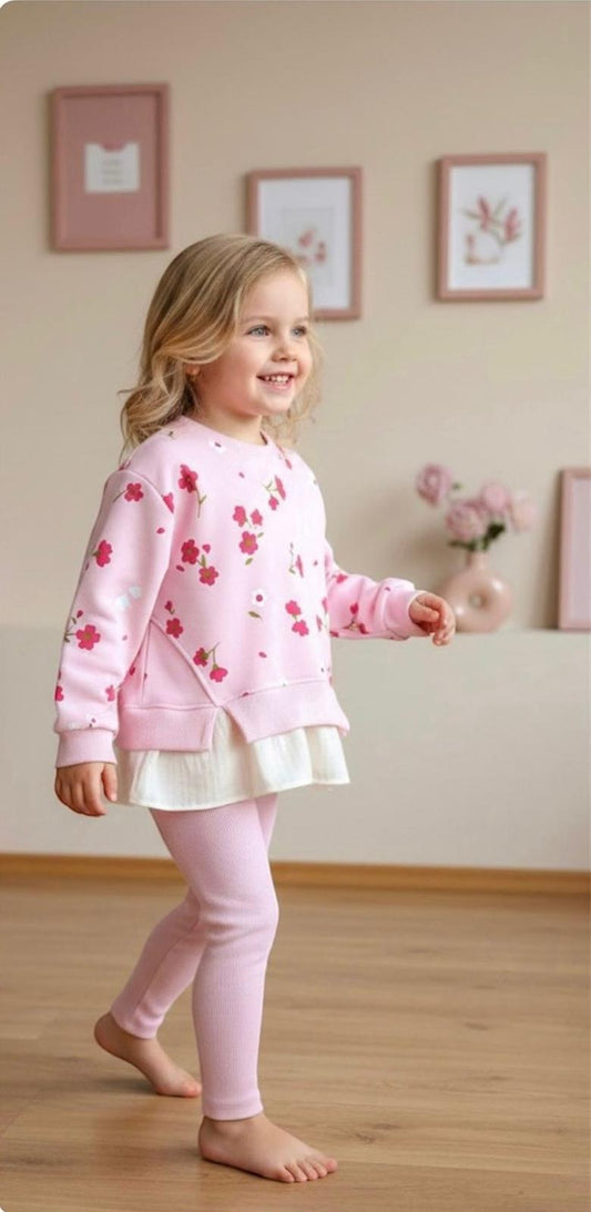 EtekUçlu Çiçek Baskılı İkili Takım